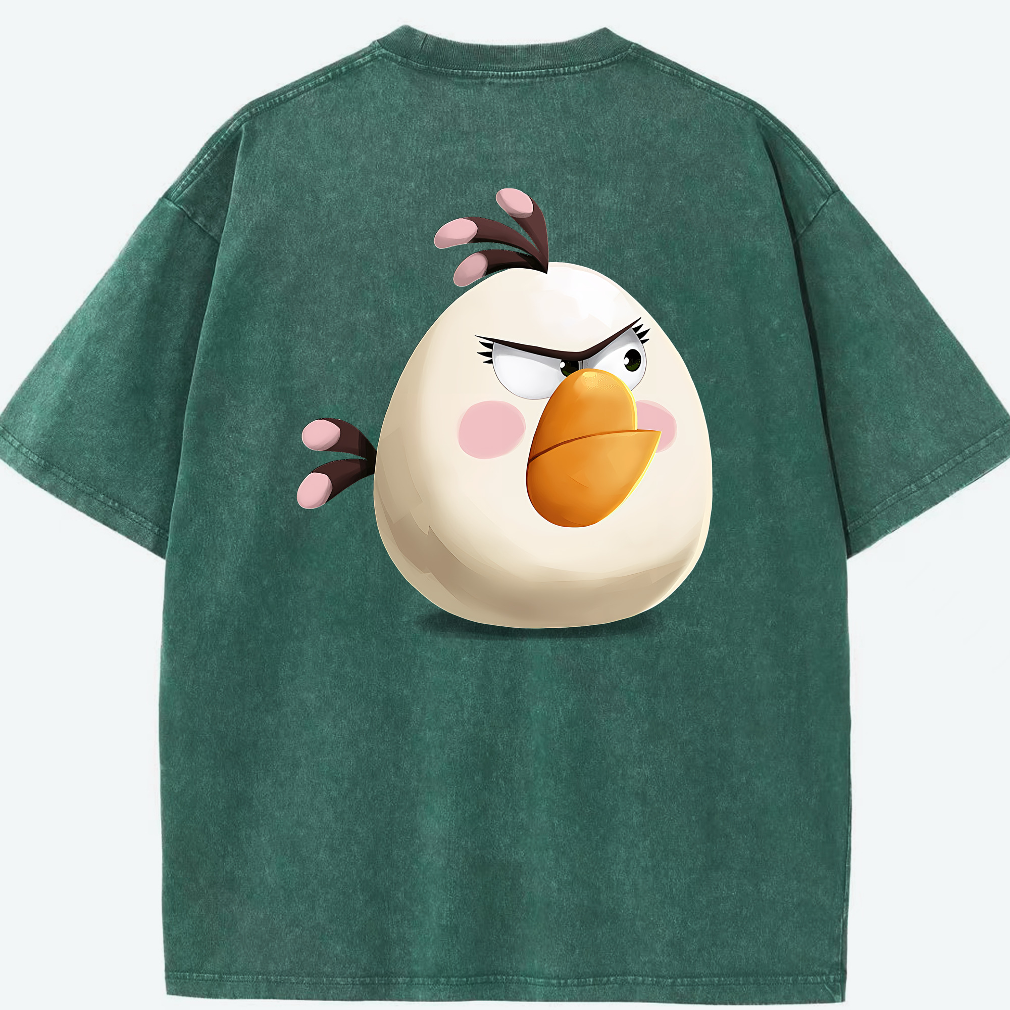 （画像用） Angry Birds アングリーバード 綿100% ヴィンテージ風 半袖Tシャツ（背面プリント）